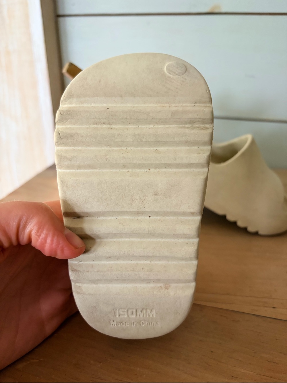 Kids Cream EVA Clog Sandals Slingback | Size 150 / Approx. Toddler 8–9 - Picture 3 of 4